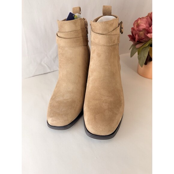 NEW Sonoma Sonja Suede Booties Women's 7.5 M Side Zip Ankle Heeled Shoes - Picture 11 of 16
